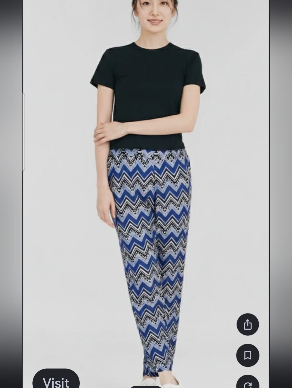 Cotton Candy Leggins Soft Size L GEOMETRIC ROYAL BLUE BLUE BLACK AND WHITE.